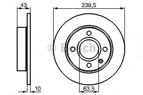 BOSCH 0 986 478 501: Bremseskive Ø: 239mm, fuldstændigt, Ø: 239mm, olieret