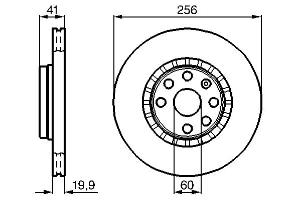BOSCH 0 986 478 535: Brzdový kotouč R: 256mm, větráno, vnitřně větráno, R: 256mm, olejováno, se šrouby