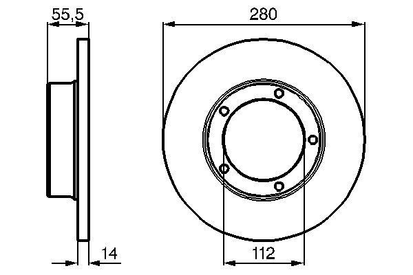 BOSCH 0 986 478 770: Féktárcsa Ø: 280mm, tele, Ø: 280mm, olajozott
