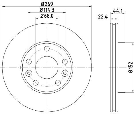 MINTEX MDC2657: Bremžu diski Ø: 269mm, ar iekšējo ventilāciju, Ø: 269mm, bez riteņa rumbas, bez riteņa rumbas gultņa, bez riteņu stiprināšanas skrūvēm