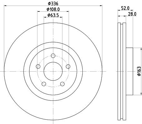 MINTEX MDC2741: Stabdžių diskas Ø: 336mm, vidinis ventiliavimas, Ø: 336mm, be rato stebulės, be rato guolio, be rato tvirtinimo smeigių