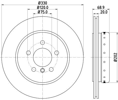 MINTEX MDCB2585: Piduriketas Ø: 330mm, sisemine õhutus, 609, ilma rattakeskmeta, ilma rattakinnituspoltideta