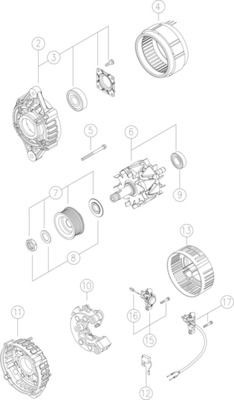 MAHLE ORIGINAL MG 3: Kintamosios srovės generatorius 150A
