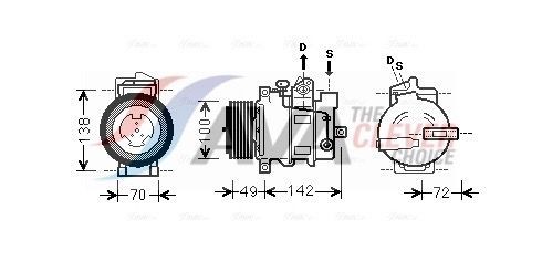 AVA COOLING SYSTEMS MSAK566: Kondicionieriaus kompresorius ** CLEVER FIT ** su PAG kompresorine alyva, be diodo