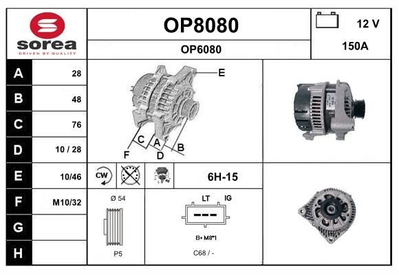 SNRA OP8080: Generátor 150A, integrált szabályozóval