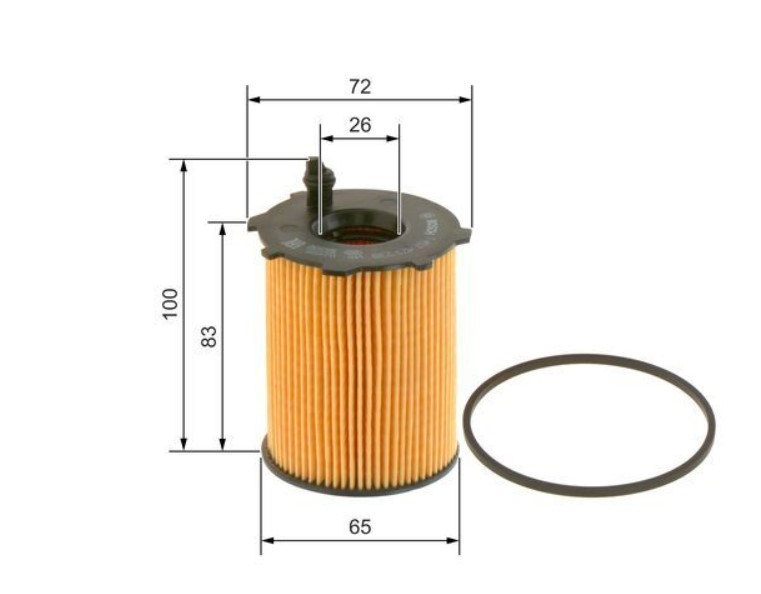 BOSCH 1 457 429 238: Oliefilter med pakning