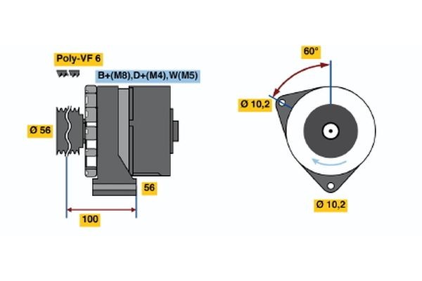 BOSCH 6 033 GB3 030: Alternator 80A