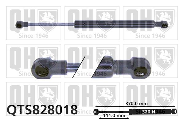 QUINTON HAZELL QTS828018: Gaasivedru, pagasi- / veoruum 370mm