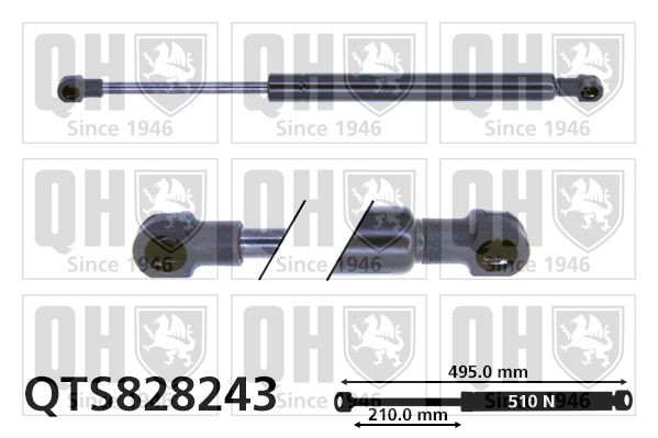 QUINTON HAZELL QTS828243: Газов амортисьор, багажно / товарно пространство 495mm