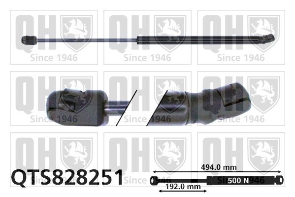 QUINTON HAZELL QTS828251: Газов амортисьор, багажно / товарно пространство 494mm