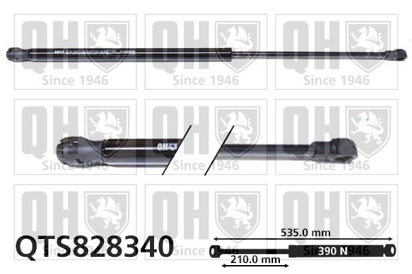QUINTON HAZELL QTS828340: Газов амортисьор, багажно / товарно пространство 535mm
