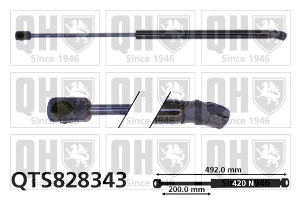 QUINTON HAZELL QTS828343: Газов амортисьор, багажно / товарно пространство 492mm