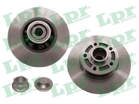 LPR R1072PRCA: Piduriketas LPR HUB BRAKE DISC LINE - FULL COATED Ø: 280mm, täis, Ø: 280mm, kaetud, koos rattalaagri komplektiga, koos ABS-andurirõngaga