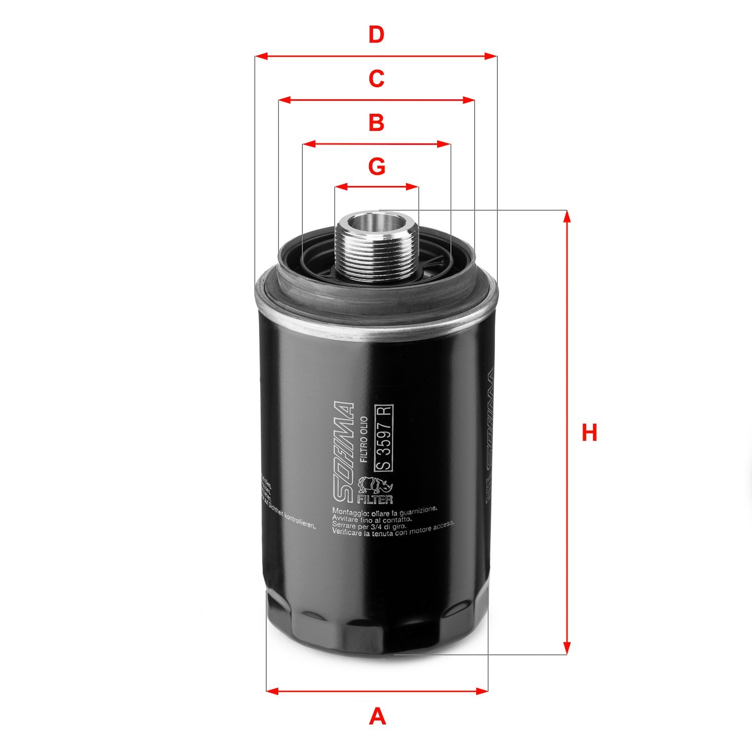 SOFIMA S 3597 R: Ölfilter mit zwei Rücklaufsperrventilen