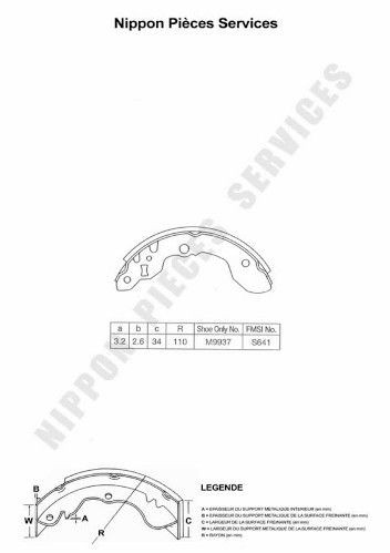 NPS S350I19: Juego de zapatas de frenos Eje trasero, 220mm