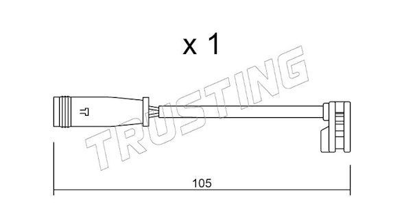 TRUSTING SU.313: Įspėjimo kontaktas, stabdžių trinkelių susidėvėjimas