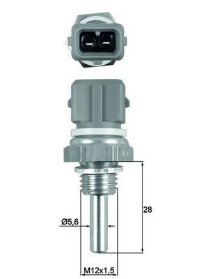 MAHLE ORIGINAL TSE 19: Senzor, temperatura lichid de racire M12x1.5, cu etansare