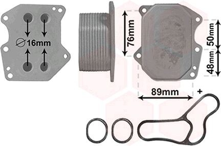 VAN WEZEL 40003400: Radiatore olio motore *** IR PLUS *** con accessori, senza scatola per filtro dell’olio