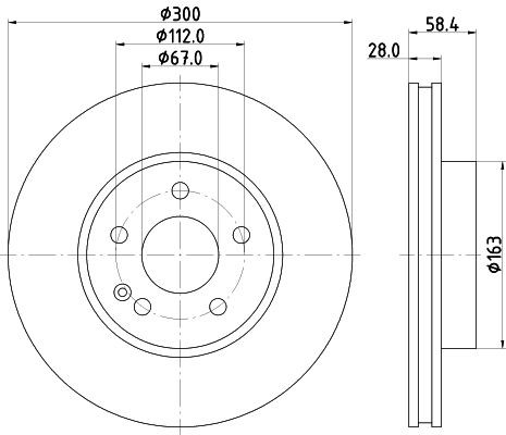 MINTEX MDC1728C: Piduriketas Ø: 300mm, sisemine õhutus, Ø: 300mm, kaetud, ilma rattakeskmeta, ilma rattalaagrita, ilma rattakinnituspoltideta