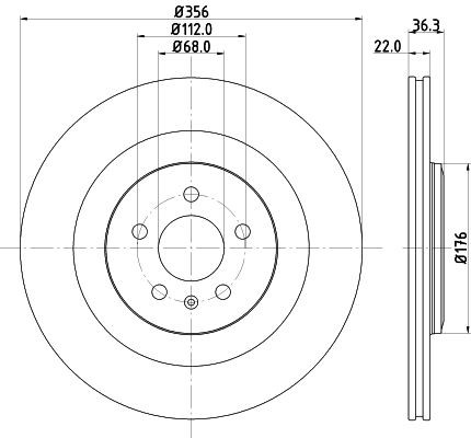 MINTEX MDC2768C: Piduriketas Ø: 356mm, sisemine õhutus, Ø: 356mm, kaetud, ilma rattakeskmeta, ilma rattalaagrita, ilma rattakinnituspoltideta