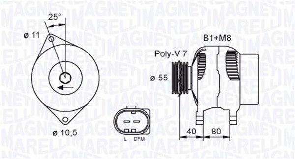 MAGNETI MARELLI 063731700010: Alternator 110A