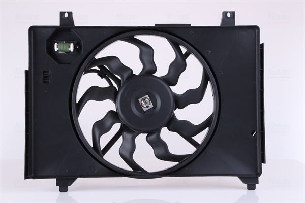NISSENS 85830: Radiaatori ventilaator 385mm, ilma juhtseadmeta, koos jahutusventilaatoriraamiga(Zarge)