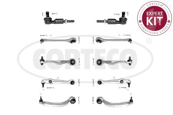 CORTECO 49397845: Kit de réparation, suspension de roue Essieu avant droit, Essieu avant gauche, avec vis/boulons