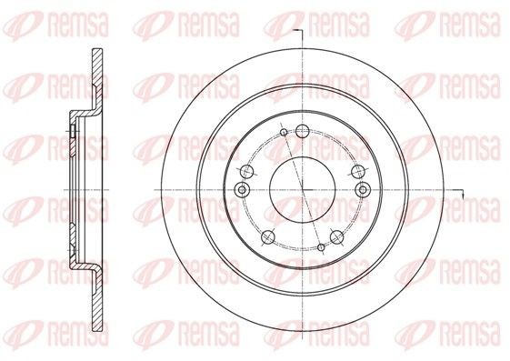 REMSA 61654.00: Stabdžių diskas galinė ašis, Ø: 276mm, visiškai, Ø: 276mm