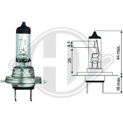 DIEDERICHS LID10019: Pære, fjernlys 12V, 55W, H7 Long Life