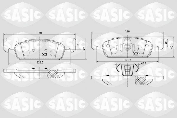 SASIC 6214029: Bromsbelägg framaxel