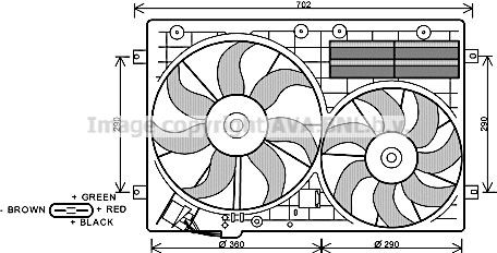 PRASCO VN7529: Radiaatori ventilaator 380mm