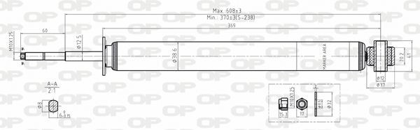OPEN PARTS SAB8058.32: Amortizor puntea spate, presiune gas, Telescop - amortizor