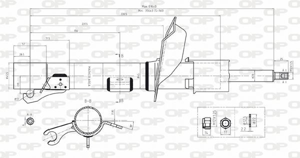 OPEN PARTS SAB8060.31: Tlmič pérovania Predna naprava vpravo, tlak plynu, Pružiaca jednotka