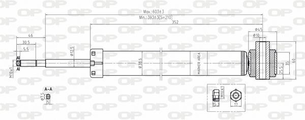 OPEN PARTS SAB8079.32: Αμορτισέρ Πίσω άξονας, Πίεση γκαζιού, Τηλεσκοπικό αμορτισέρ
