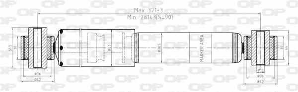 OPEN PARTS SAB8114.32: Αμορτισέρ Πίσω άξονας, Πίεση γκαζιού, Τηλεσκοπικό αμορτισέρ