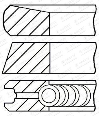 GOETZE ENGINE 08-447400-00: Jeu de segments de pistons