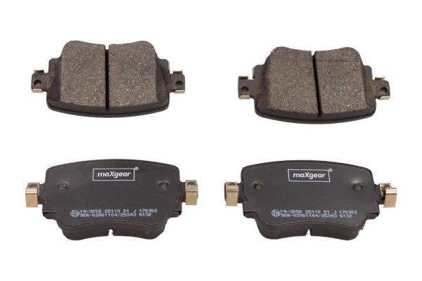 MAXGEAR 19-3058: Piduriklotsid Tagasild, koos pidurisadula kruvidega
