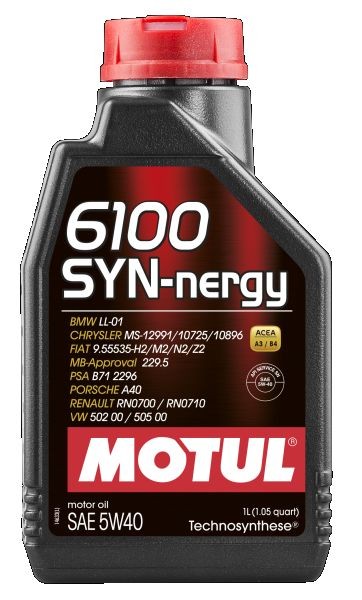 MOTUL 107975: Двигателно масло 1литър, 5W-40 6100, SYN-NERGY