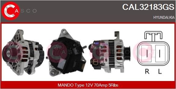 CASCO CAL15208AS: Laturi 90A, Integroidulla säätimellä