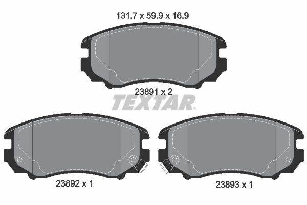 TEXTAR 2389101: Piduriklotsid Q+