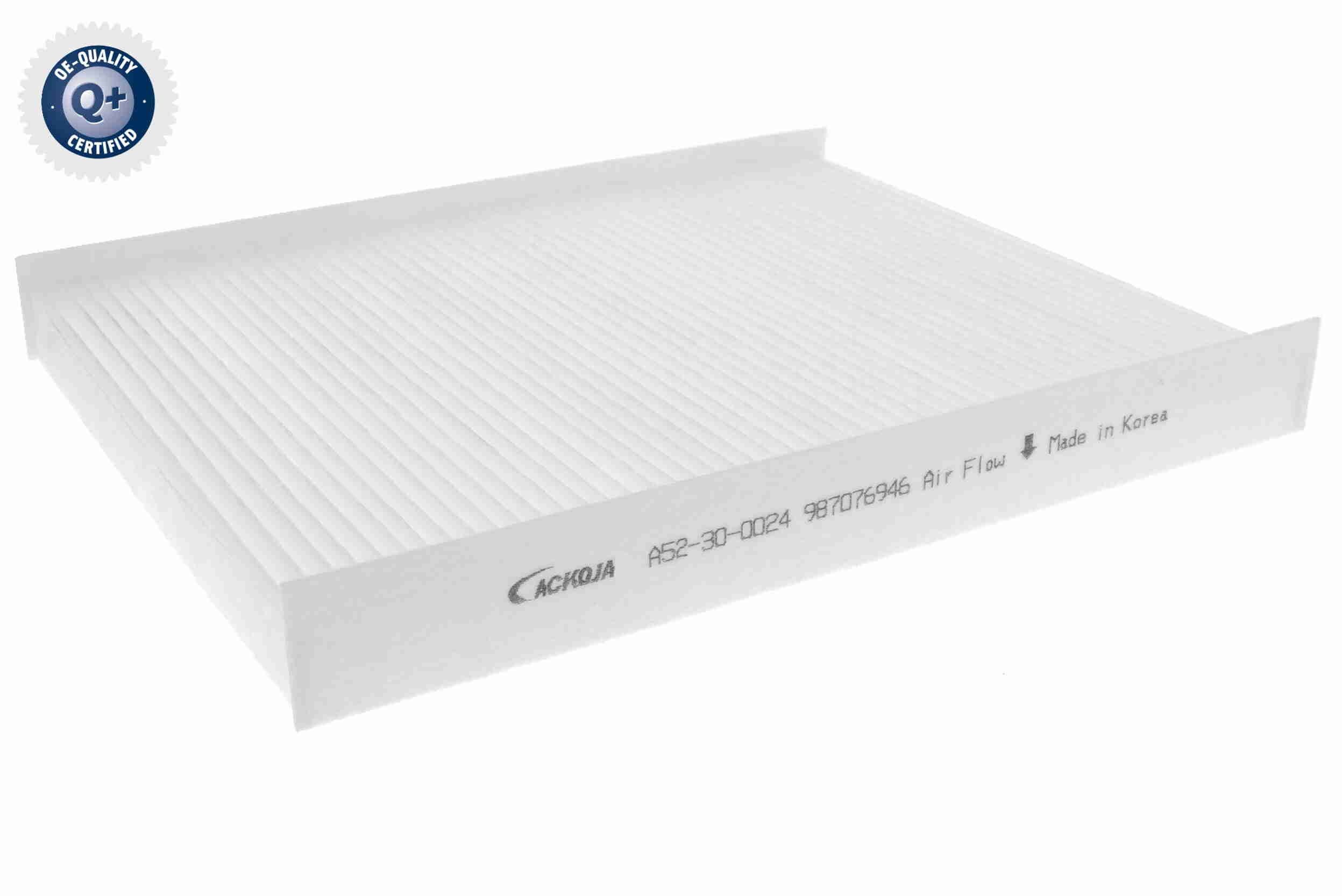 ACKOJA A52-30-0024: Filtrs, Salona telpas gaiss Q+, original equipment manufacturer quality Papīrs, Daļiņu filtrs