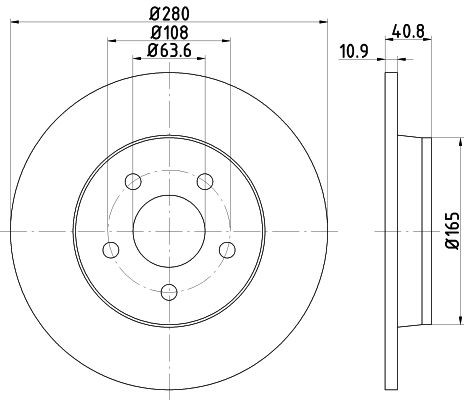 TEXTAR 92133800: Piduriketas Ø: 280mm, täis, Ø: 280mm, ilma rattakeskmeta, ilma rattalaagrita, ilma rattakinnituspoltideta