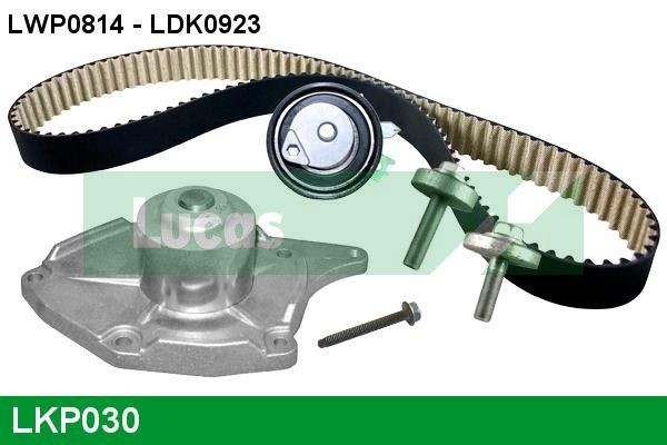 LUCAS LKP030: Kit de distribution + pompe à eau Nbr. dents: 123, Largeur: 27mm, avec PTFE (polytétrafluoroéthylène)