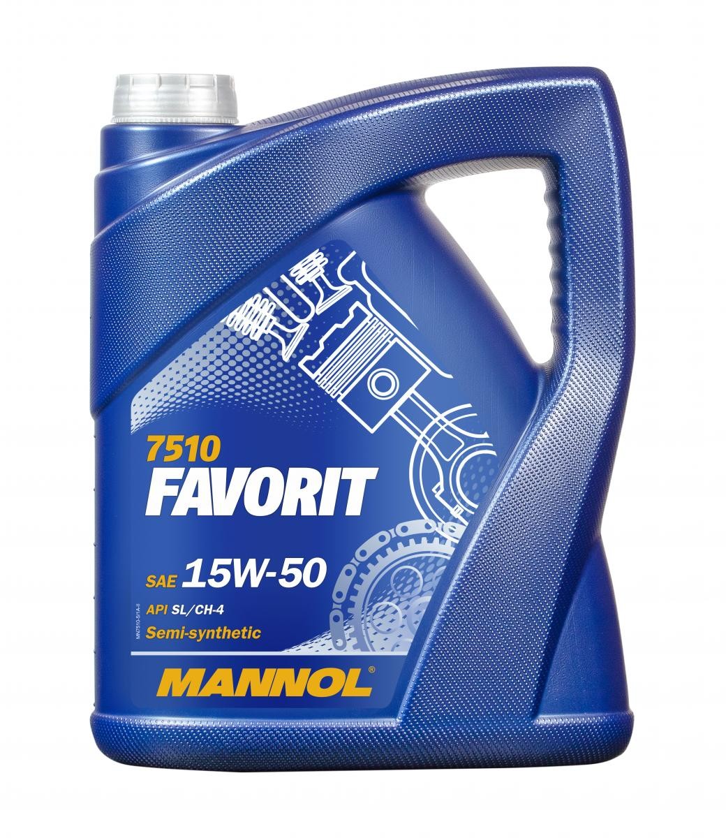 MANNOL MN7510-5: Mootoriõli 5l, 15W-50 FAVORIT
