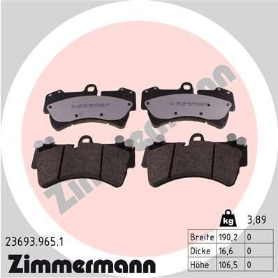ZIMMERMANN 23693.965.1: Piduriklotsid rd:z Foto vastab tarnekomplektile