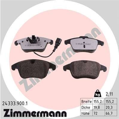 ZIMMERMANN 24333.900.1: Piduriklotsid rd:z Foto vastab tarnekomplektile
