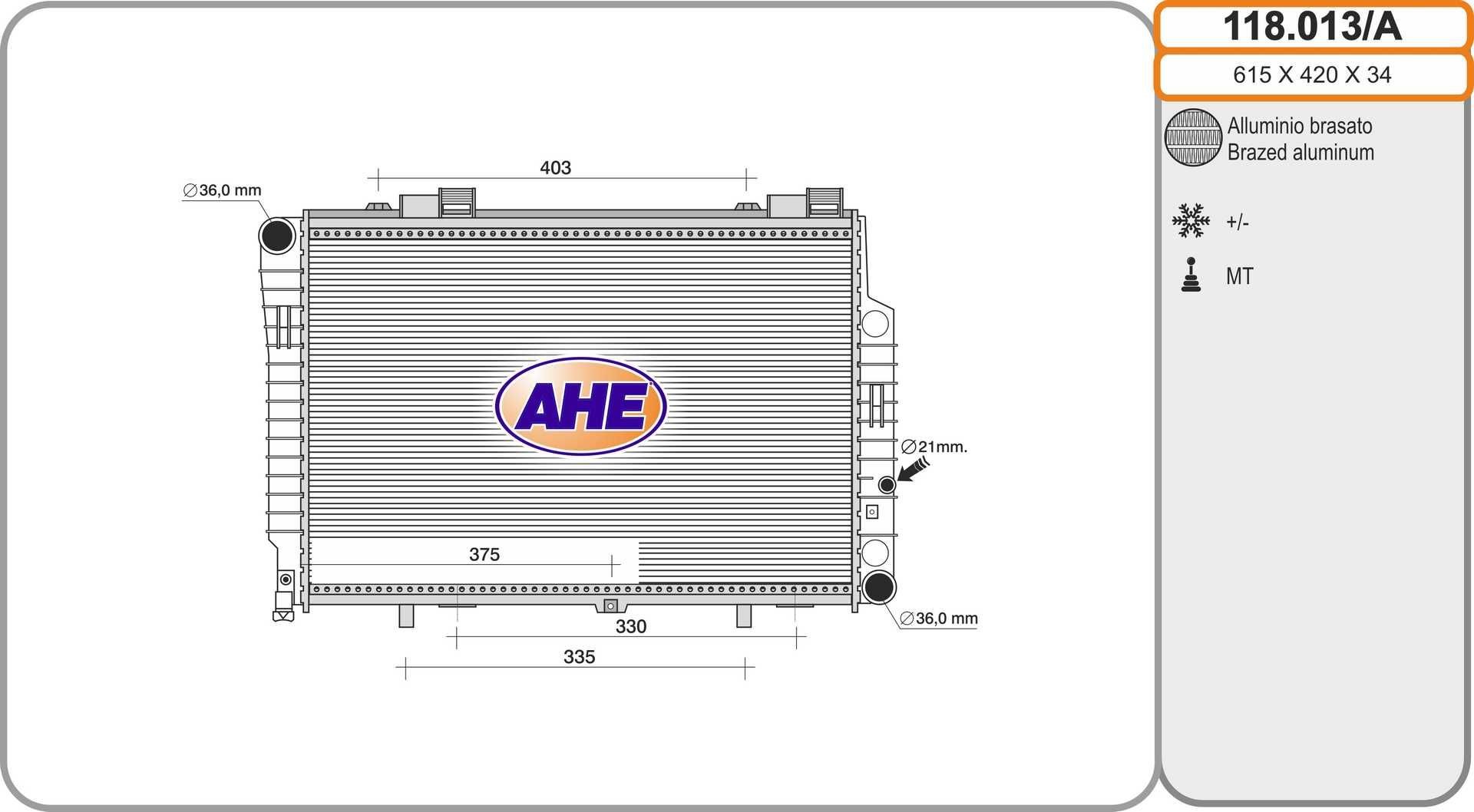 AHE 118.013/A: Radiatore motore