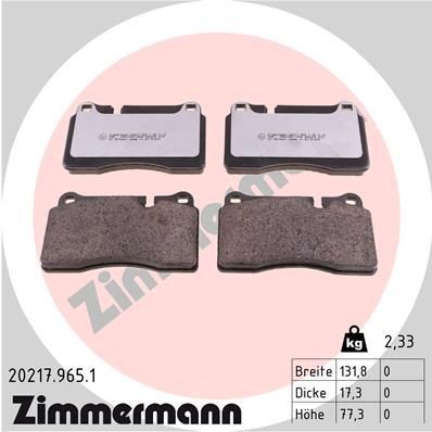 ZIMMERMANN 20217.965.1: Piduriklotsid rd:z Foto vastab tarnekomplektile