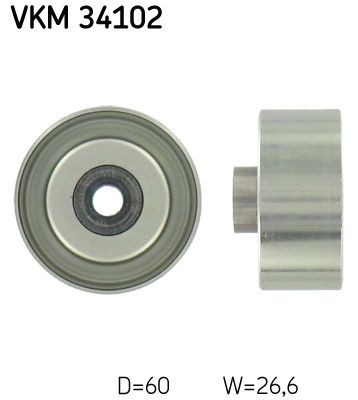 SKF VKM 34102: Kreipiantysis skriemulys, V formos rumbuotas diržas Ø: 60mm