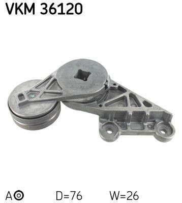 SKF VKM 36120: Įtempiklio skriemulys, V formos rumbuotas diržas Ø: 76mm